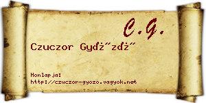 Czuczor Győző névjegykártya